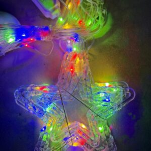 C91008 - CORTINA LUZ LED RGB NAVIDEÑA 5 ESTRELLA CHICA 5 ESTRELLA GRANDE