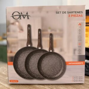4272 - SET DE SARTENES OM 22-26-30cm NEGRO