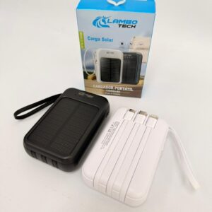 PL83 - POWERBANK CARGADOR PORTATIL SOLAR c/4 CABLES 12.000mah