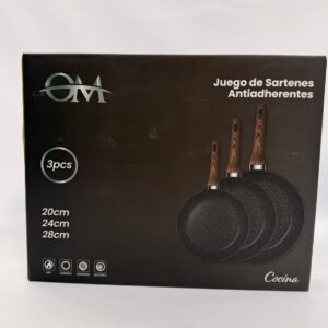 SAR02 - SET DE SARTENES OM 22-26-30cm ROJO