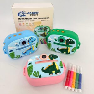 C45313 - CAMARA IMPRESORA DINOSAURIO LT2582-3 LAMBO TECH INFANTIL C/MARCADORES COLGANTE FUNDA