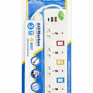 LT25AL15 - ZAPATILLA ALARGUE marken 4 TOMAS + 2 USB+ 1 TIPO C 2mts
