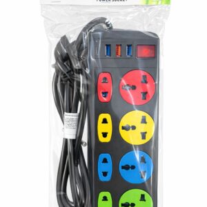 LT25AL18 - ZAPATILLA ALARGUE 8 TOMAS + 2 USB+ 1 TIPO C 2mts