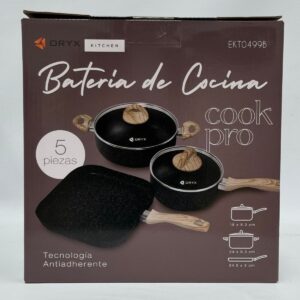 499B - SET OLLAS Y PLANCHA 5 PIEZAS NEGRO ORYX