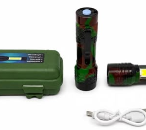 512 - LINTERNA RECARGABLE METAL CAMUFLADA