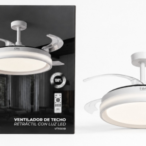 VTR301B - VENTILADOR DE TECHO RETRACTIL CON LUZ LED DELUXE OM