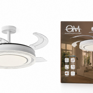 VTR421B - VENTILADOR DE TECHO RETRACTIL DELUXE CON LUZ LED OM